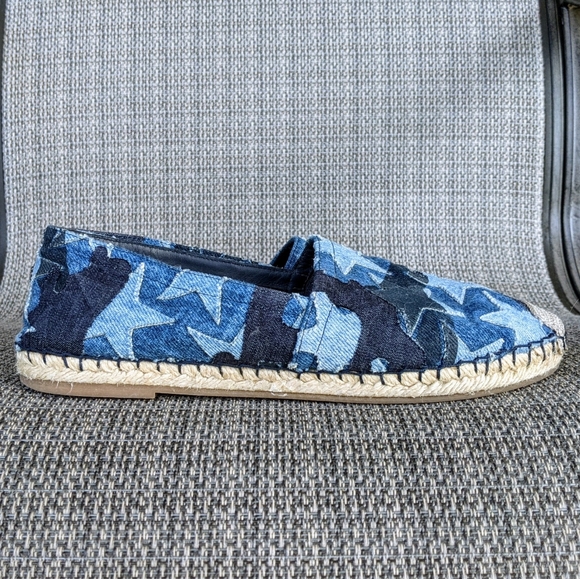VALENTINO Blue Camo Denim Stars Espadrilles 38